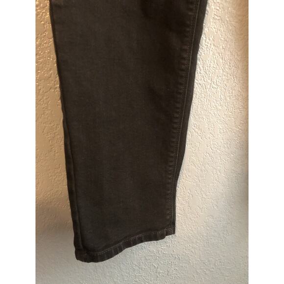 White House Black Market Womens Jeans XL Black Tapered Leg Back Pockets Pants - Picture 4 of 10